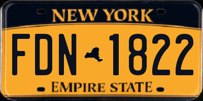 NY license plate FDN1822