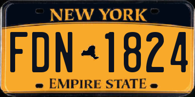NY license plate FDN1824