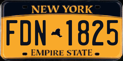 NY license plate FDN1825