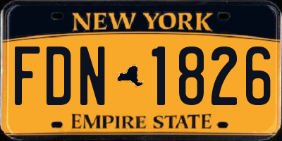 NY license plate FDN1826