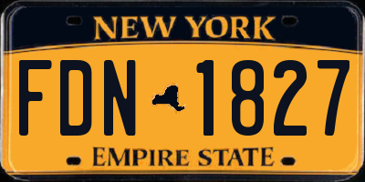 NY license plate FDN1827
