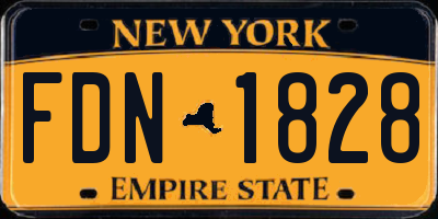 NY license plate FDN1828