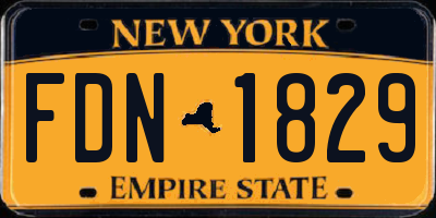 NY license plate FDN1829