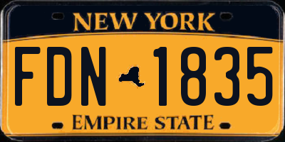 NY license plate FDN1835