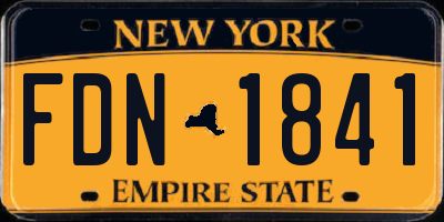 NY license plate FDN1841