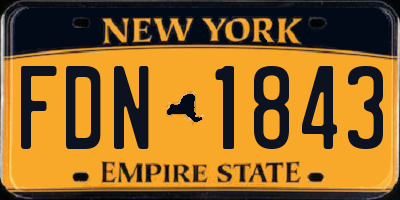 NY license plate FDN1843