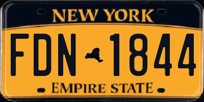 NY license plate FDN1844