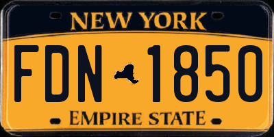 NY license plate FDN1850
