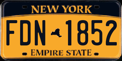 NY license plate FDN1852