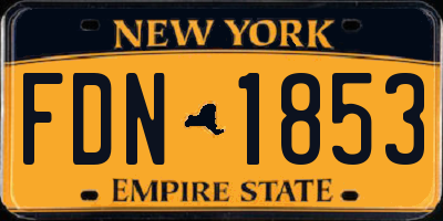NY license plate FDN1853