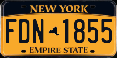 NY license plate FDN1855
