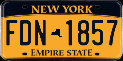 NY license plate FDN1857