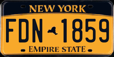 NY license plate FDN1859