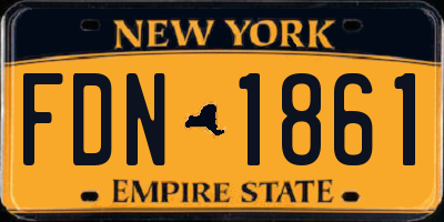 NY license plate FDN1861
