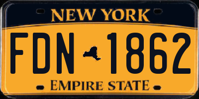 NY license plate FDN1862