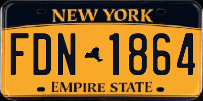 NY license plate FDN1864