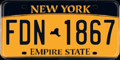 NY license plate FDN1867