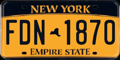 NY license plate FDN1870