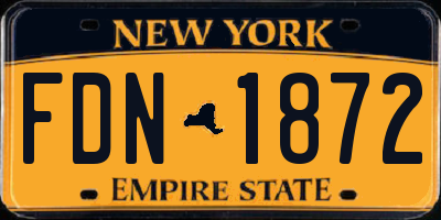 NY license plate FDN1872