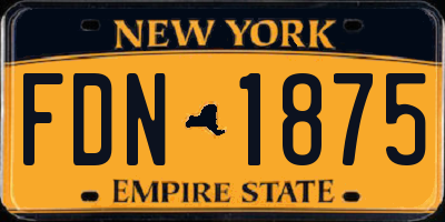 NY license plate FDN1875