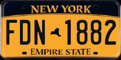 NY license plate FDN1882