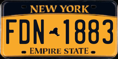NY license plate FDN1883