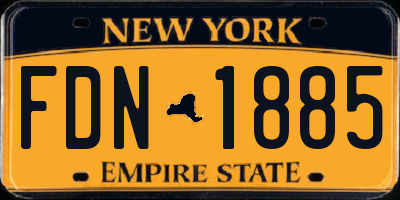 NY license plate FDN1885