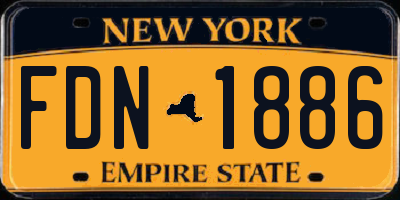 NY license plate FDN1886