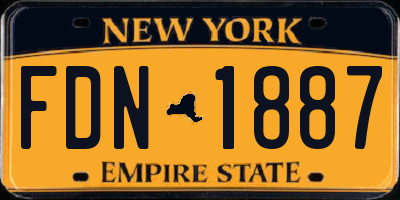 NY license plate FDN1887