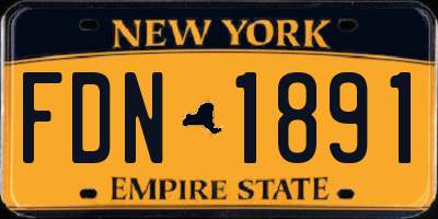 NY license plate FDN1891