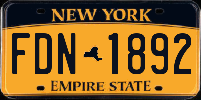 NY license plate FDN1892