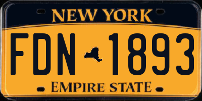 NY license plate FDN1893