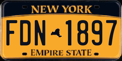 NY license plate FDN1897