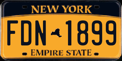 NY license plate FDN1899