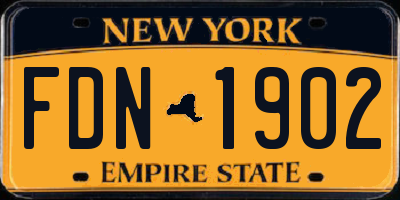 NY license plate FDN1902