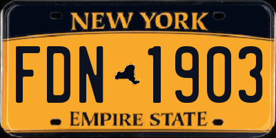 NY license plate FDN1903
