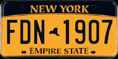 NY license plate FDN1907
