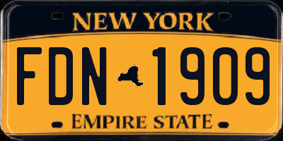NY license plate FDN1909