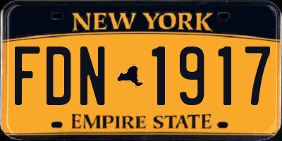 NY license plate FDN1917