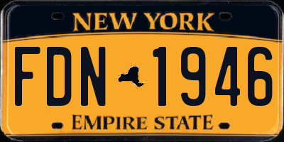 NY license plate FDN1946