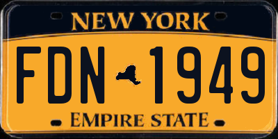 NY license plate FDN1949