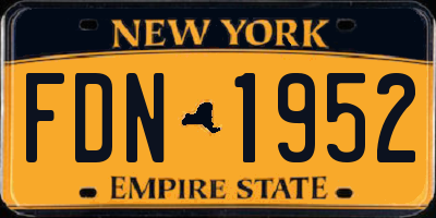 NY license plate FDN1952