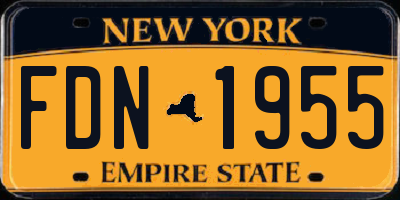 NY license plate FDN1955