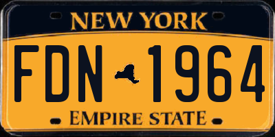 NY license plate FDN1964