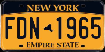 NY license plate FDN1965
