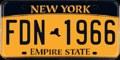 NY license plate FDN1966