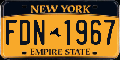NY license plate FDN1967