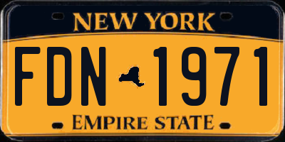 NY license plate FDN1971