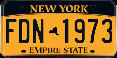 NY license plate FDN1973