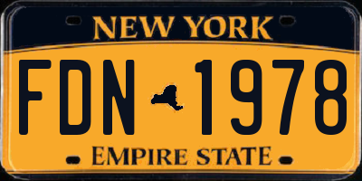 NY license plate FDN1978